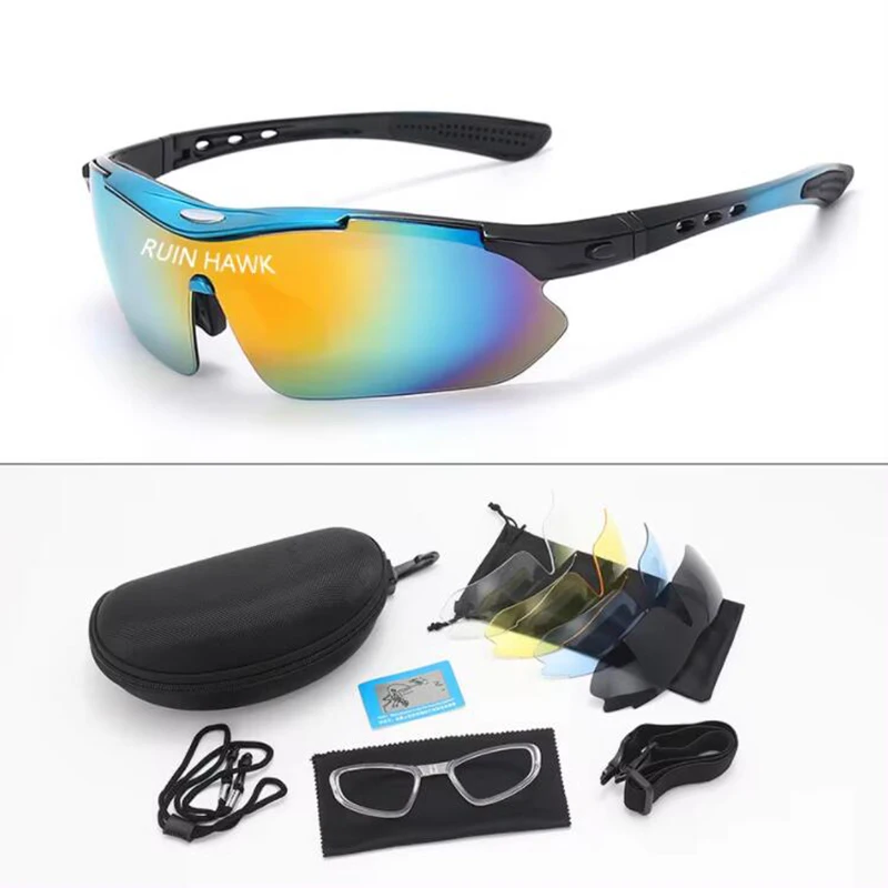 Gafas protectoras UV para ciclismo de carretera al aire libre para hombres y mujeres, gafas de sol para montañismo y acampada con 5 lentes - imagen 5