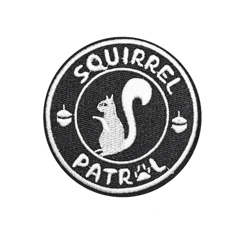 Parche de la patrulla de ardilla con citas de Velcros, Meme táctico, moral, cierre de gancho divertido, insignia bordada para gorra vaquera, mochila Molle