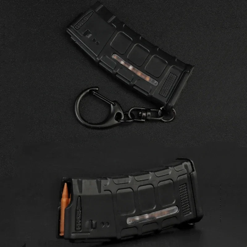 Mini llavero con forma de revista 1:4, revista de pistola de plástico completamente cargada, decoraciones de regalo, llavero con ventana transparente - imagen 4