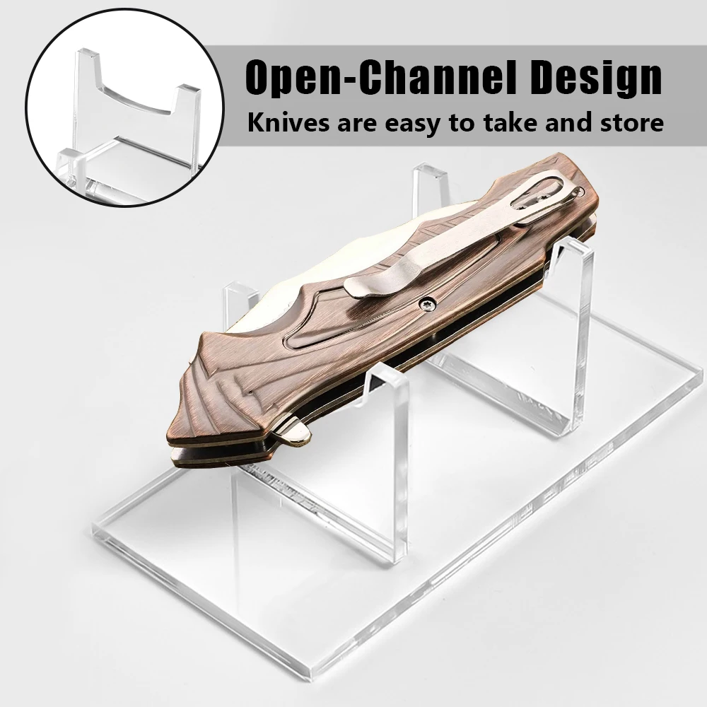 Soporte de exhibición de cuchillos acrílico, estante de exhibición de cuchillos individuales, estante de almacenamiento de cuchillos de combate para protección de colección de cuchillas - imagen 2