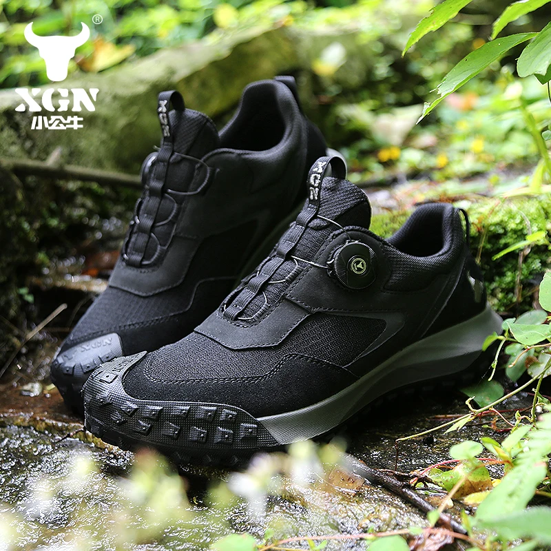 XGN-zapatos de senderismo de piel de vaca para hombre, botas de caza impermeables, zapatillas de trekking, zapatos para caminar de malla, botas tácticas de viaje de combate en el desierto - imagen 2