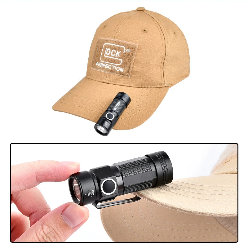 Minilinterna eléctrica portátil de 400 lúmenes, soporte deslizante para casco táctico, luz lateral, rescate de bombero - imagen 2