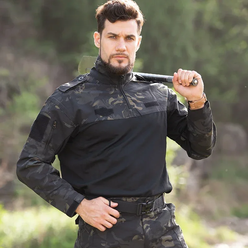Camisa táctica HAN WILD, camisas de combate Softair, ropa de escalada CP resistente al desgaste de manga larga, ropa de escalada para senderismo Airsoft - imagen 3
