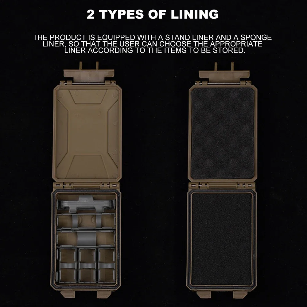 Caja de almacenamiento de batería táctica Modular Molle chaleco de caza llevar 18650/AAA/CR123A/18350 funda cartuchera Accesorios - imagen 5