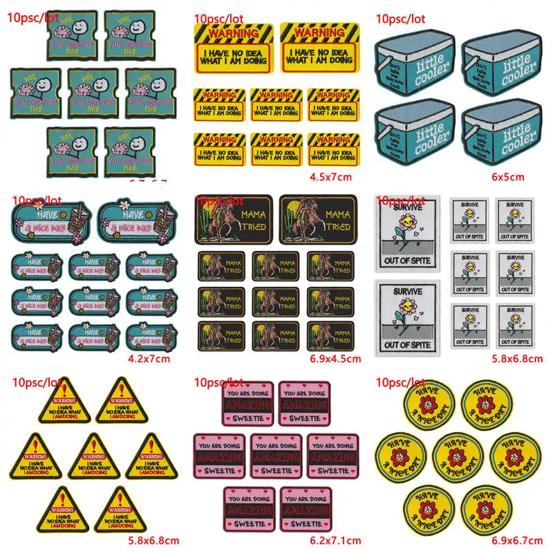 10 unids/lote Hip-Hop Punk hierro en parches bordados para ropa parches termoadhesivos para ropa pegatinas insignias - imagen 2