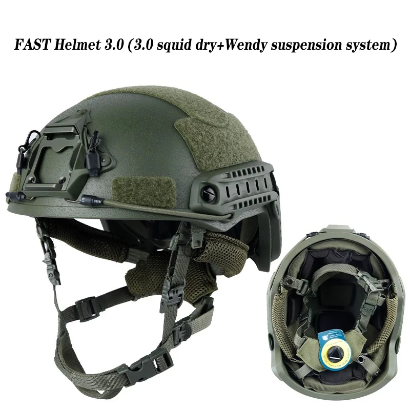 Casco táctico balístico ACH de corte alto, casco balístico de alta calidad de Kevlar, casco balístico con almohadilla de suspensión NIJ IIIA FAST Wendy