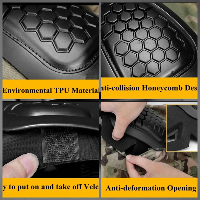 G2 G3 G4 uniforme de combate táctico rodilleras coderas conjunto Airflex impacto combate rodilleras para ciclismo patinaje esquí - imagen 2