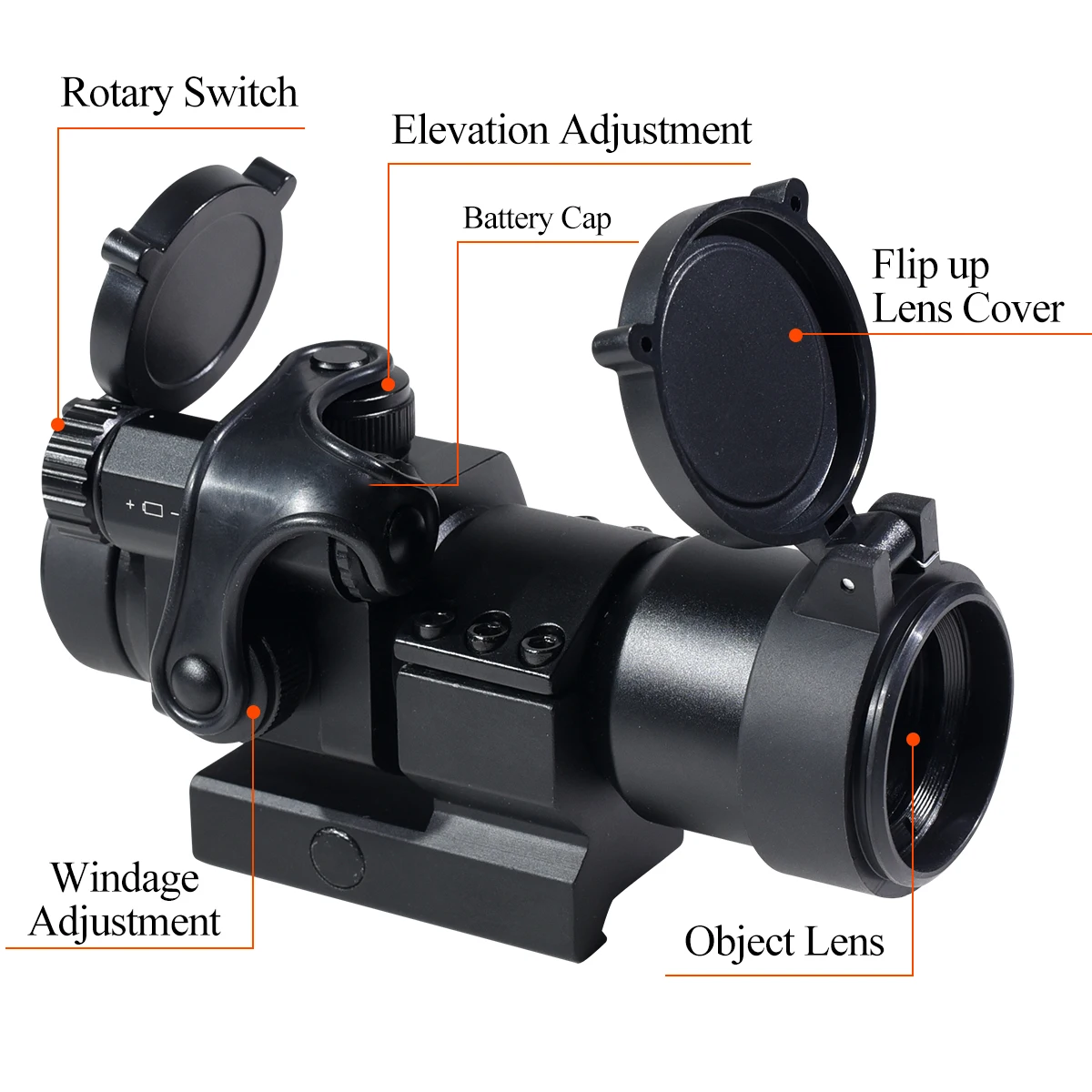 Mira telescópica compacta óptica M2 punto rojo verde 3x44 3,5x30 RGB mira láser equipo táctico tres iluminado para riel Picatinny - imagen 2