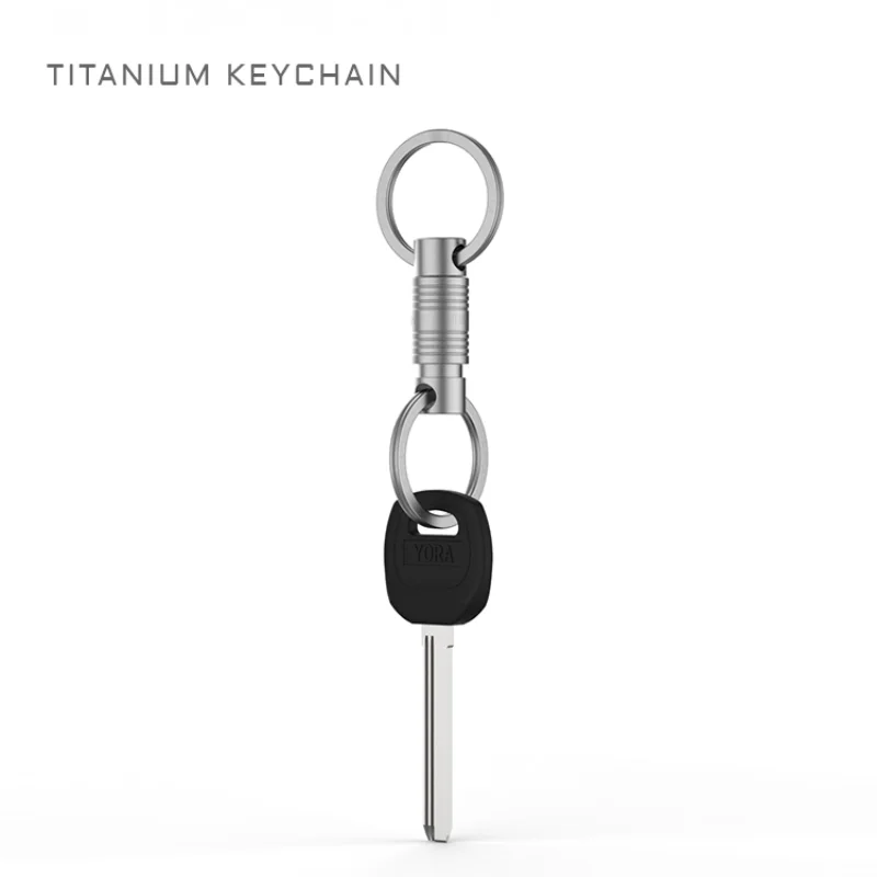 Gancho de llavero de liberación rápida bidireccional de aleación de titanio, anillo Universal, llavero, gancho de hebilla portátil - imagen 4