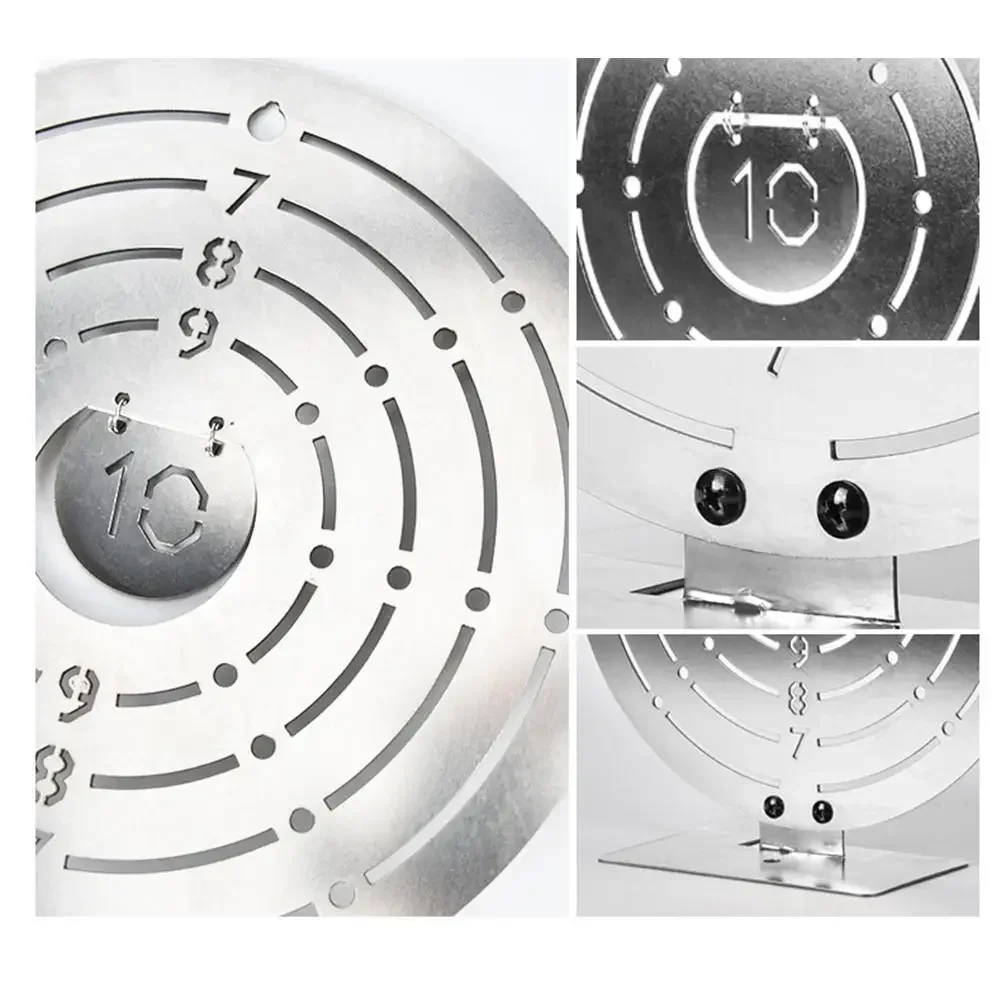 Objetivo de práctica de Base reforzada estable fuerte de acero inoxidable redondo de 9 pulgadas objetivo de entrenamiento de tiro IPSC de Paintball - imagen 4