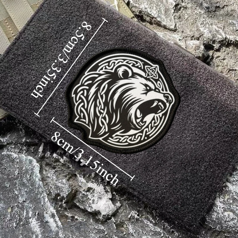 Parche de oso táctico, insignia de moral militar, mochila con gancho y bucle impreso, accesorios de decoración de ropa, brazalete adhesivo - imagen 4