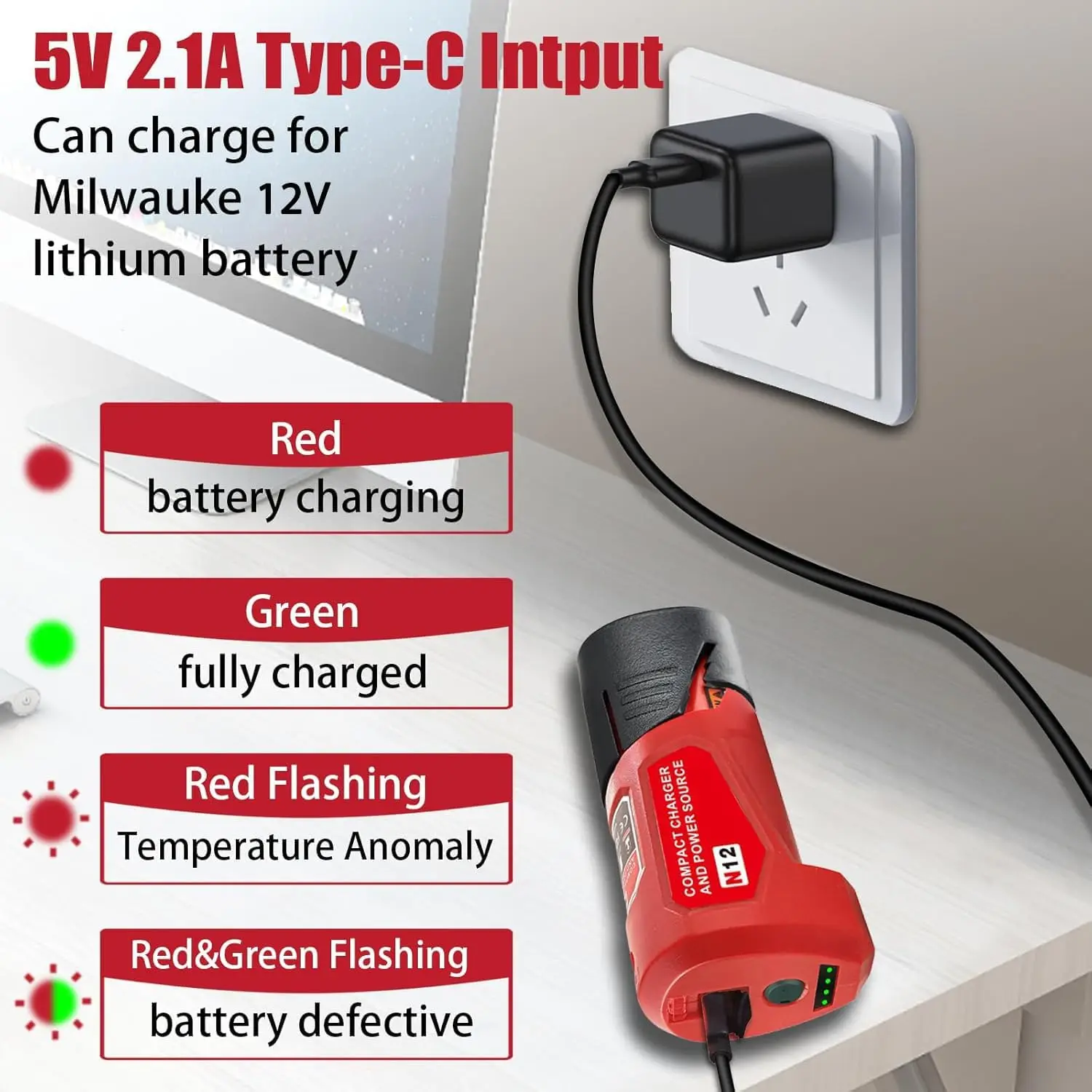 Makita Bosch Milwaukee adaptador cargador USB chaquetas calefactables - imagen 5