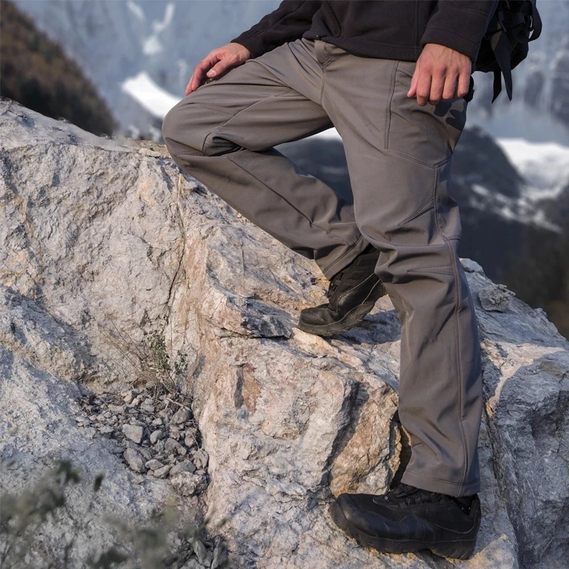 Pantalones Cargo tácticos cálidos para hombre, pantalón militar de lana impermeable, pantalones de combate térmicos para exteriores, senderismo, trabajo informal, Invierno - imagen 3