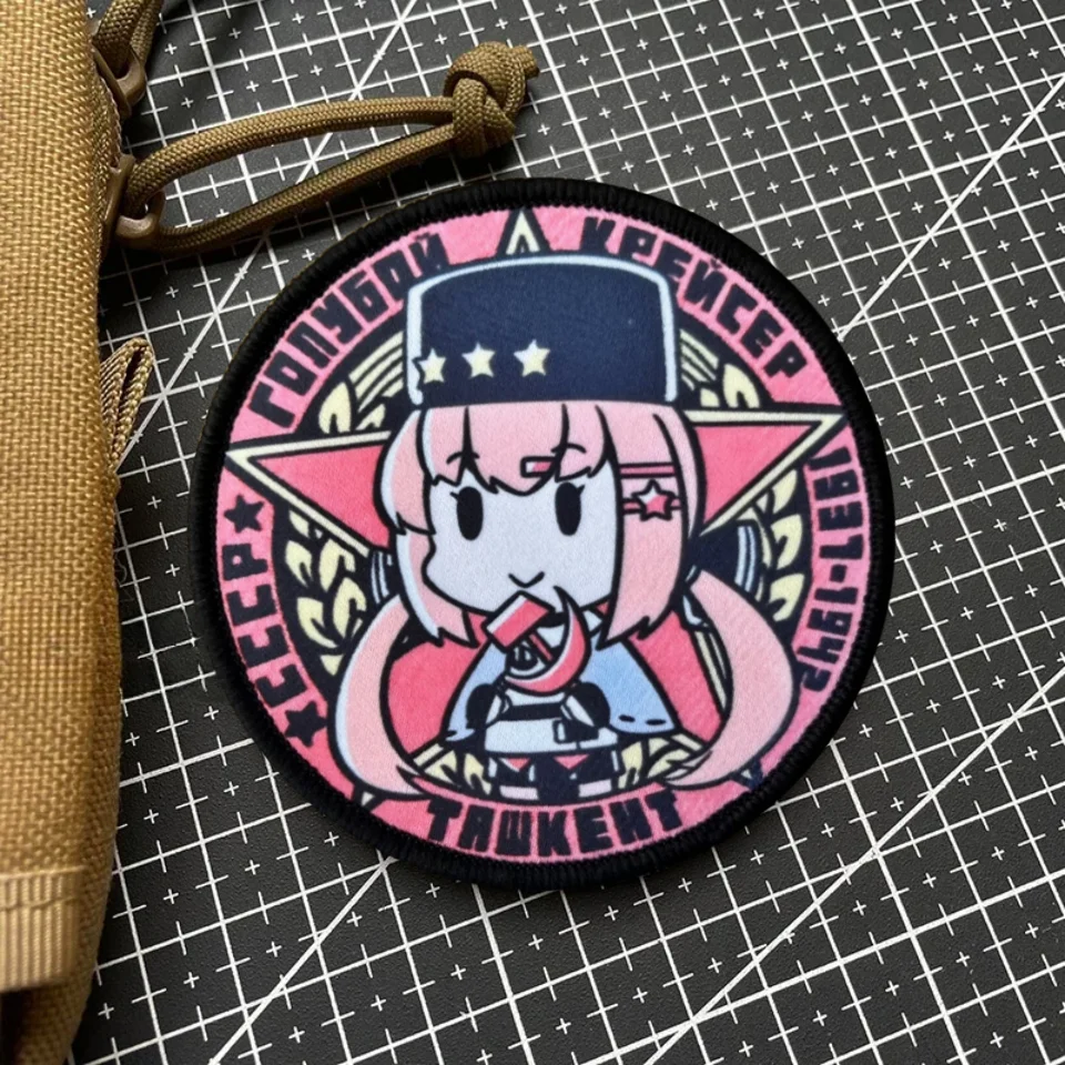 Insignia táctica K3 Tank Girl, parche de gancho y bucle con estampado periférico de animación, brazalete militar de moral, accesorios para mochila, pegatina - imagen 4