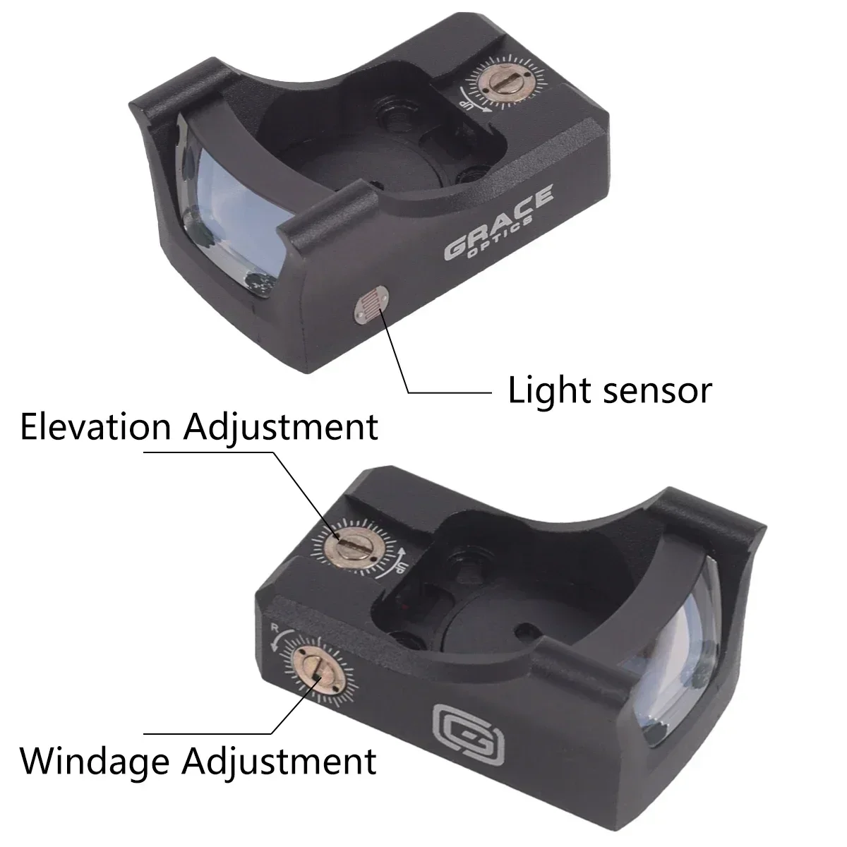 GRACE M2 óptica detección de luz 3MOA punto rojo o verde mira marcado Original completo riel de 20mm Universal para Base de placa de montaje G17 - imagen 5