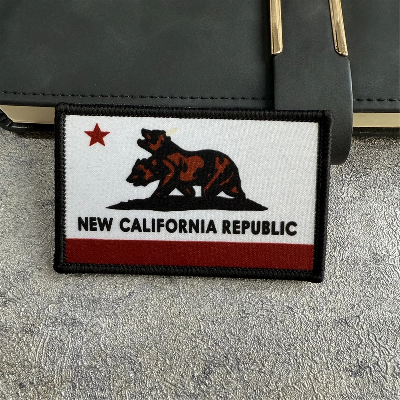Parche impreso táctico de moral de la bandera de la República de California, brazalete militar, insignia de gancho y bucle, mochila, sombrero, accesorios, pegatinas - imagen 2