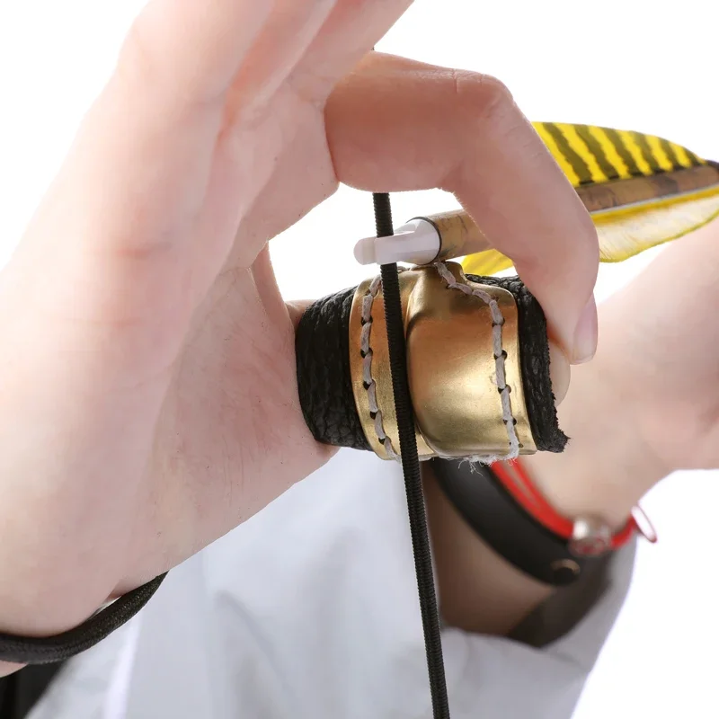 Protector de dedo para tiro con arco, protección resistente al desgaste para los dedos, arco recurvo tradicional, flecha, accesorios de caza - imagen 4