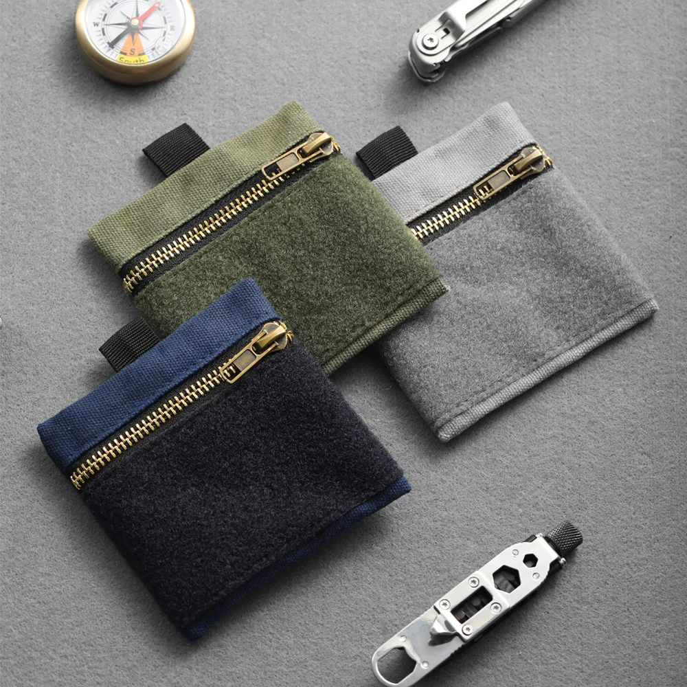 Kit de herramientas de lona táctico Edc, Mini bolsa multifuncional para cambiar llaves y tarjetas, bolsa de herramientas pequeña portátil para exteriores