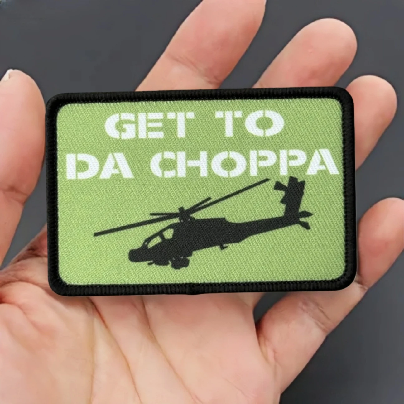 Get To Da Choppa Morale parche táctico gancho y bucle divertido equipo Airsoft personalizado parches impresos militares para pegatinas de mochila - imagen 5