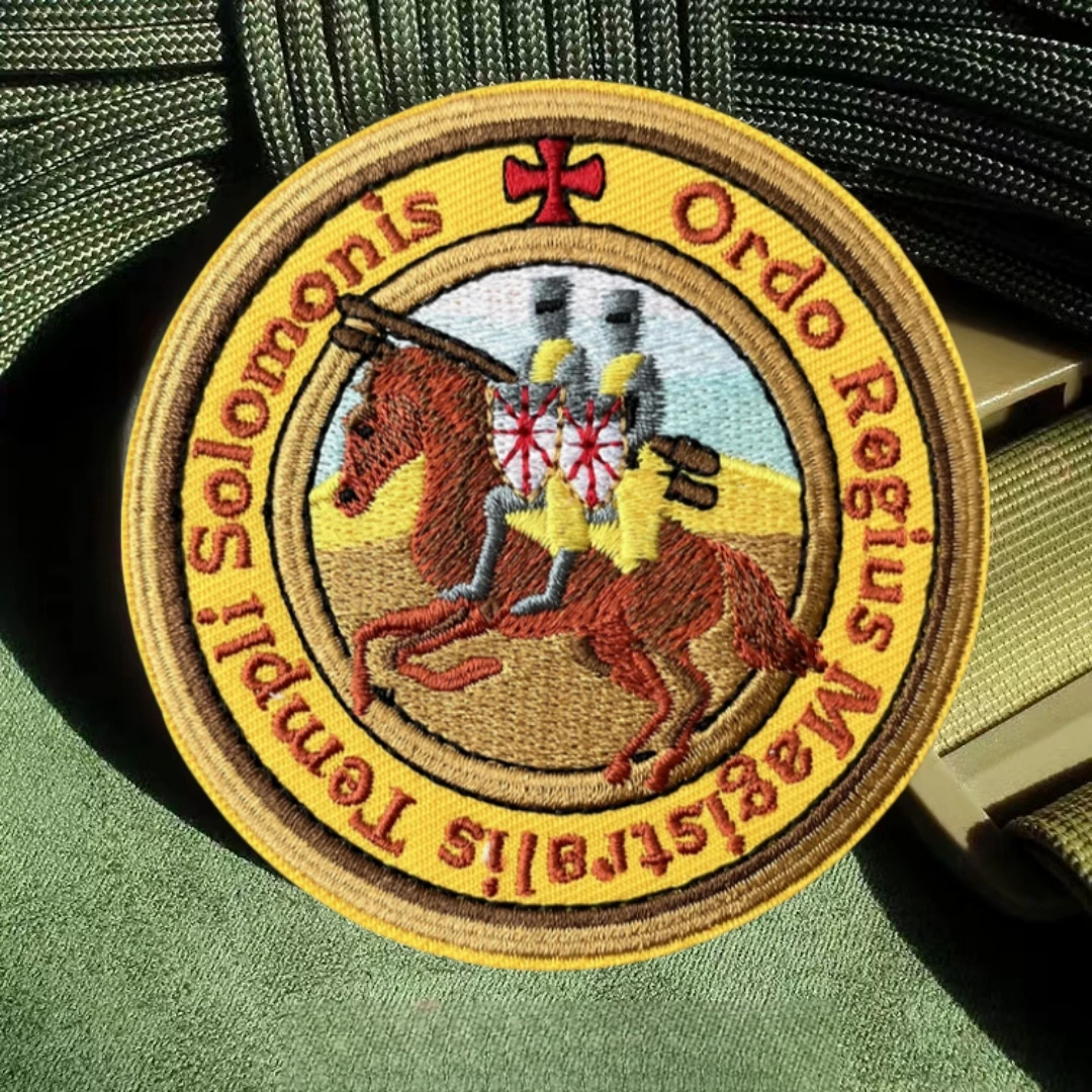 Parche de los cruzados templarios de los caballeros, insignia de moral táctica, parches bordados de gancho y bucle para ropa, pegatina de equipo militar - imagen 5