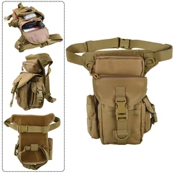 Bolsa táctica para pierna de caza, gran capacidad, ajustable, con hebilla en forma de D, riñonera para motociclismo, caza, Molle, muslo