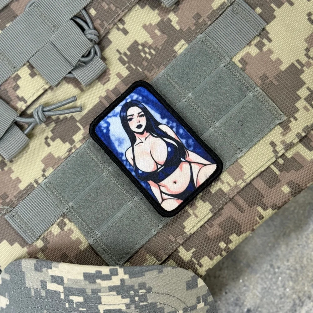 Parche táctico morale waifu anime bordado con velcro para chaleco