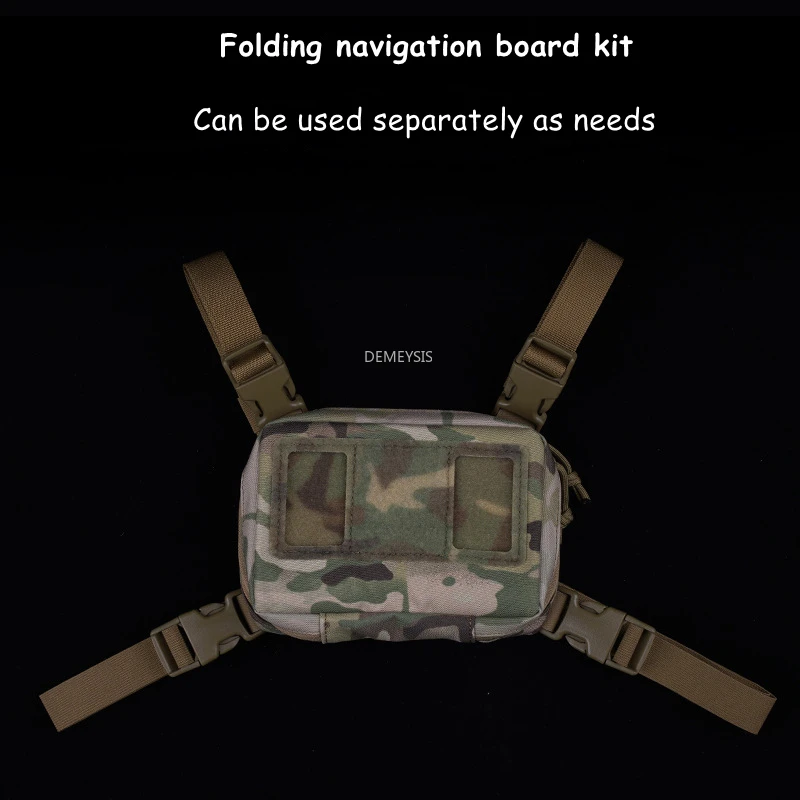 Kit de tablero de navegación táctica MOLLE, soporte plegable para teléfono móvil, bolsa de pecho, Panel, accesorios Airsoft de caza - imagen 5