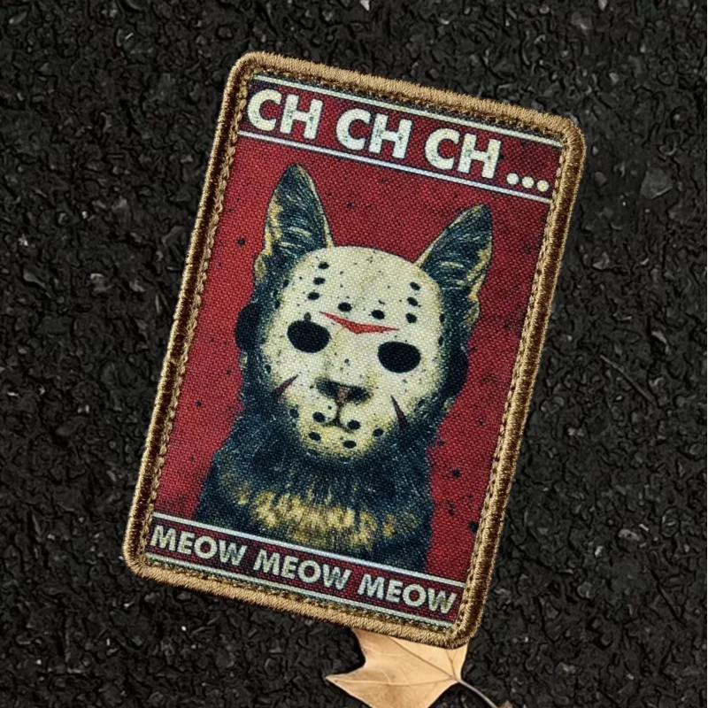 Parche táctico "MEOW", insignia militar con estampado de gato moral, gancho y bucle, mochila, ropa, chaqueta, pegatina decorativa, brazalete - imagen 3