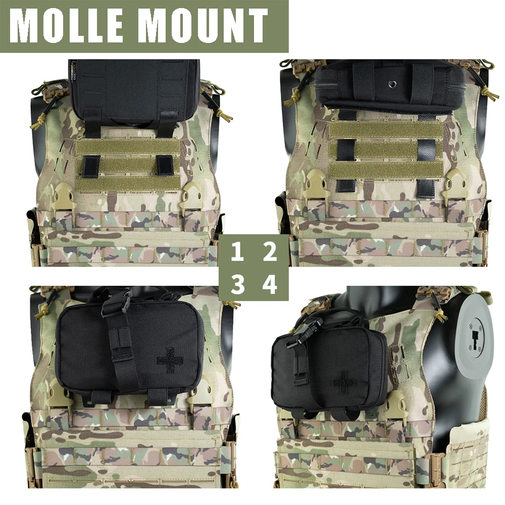 Bolsa táctica IFAK MOLLE de primeros auxilios con asas dobles - imagen 5