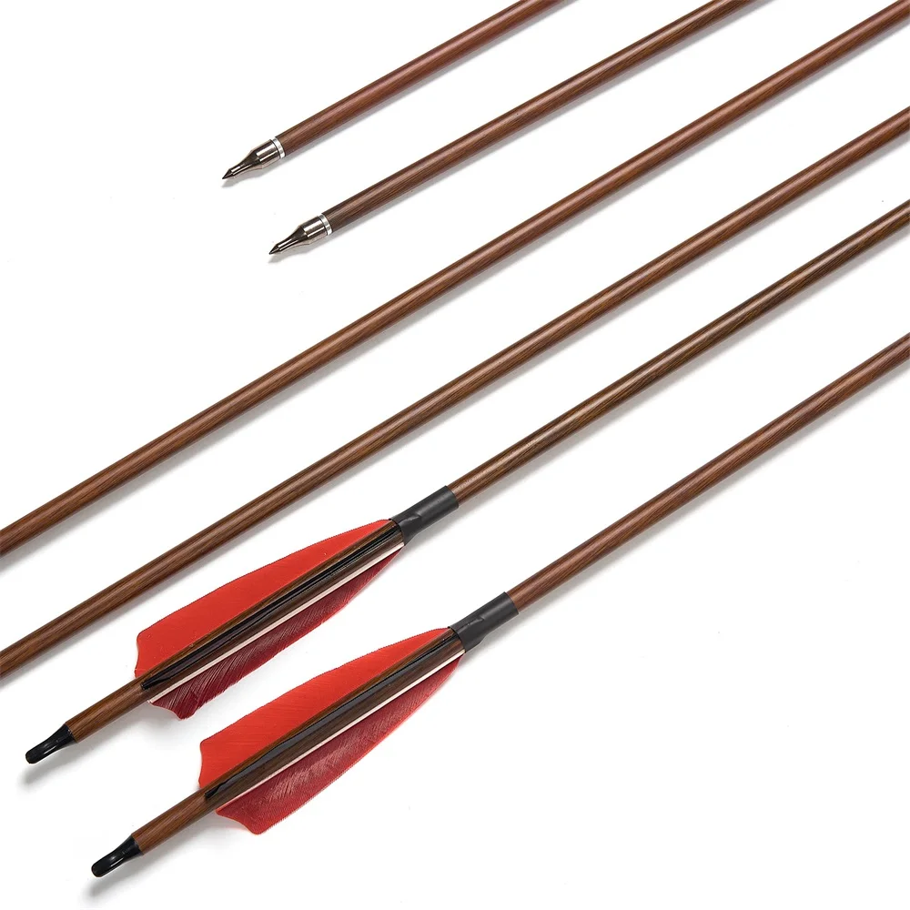 6/12/24 Uds. Flecha de carbono mezclada de tiro con arco de 31,5 pulgadas columna vertebral 500 ID6.2mm para arco largo recurvo compuesto flechas de práctica de caza al aire libre - imagen 5