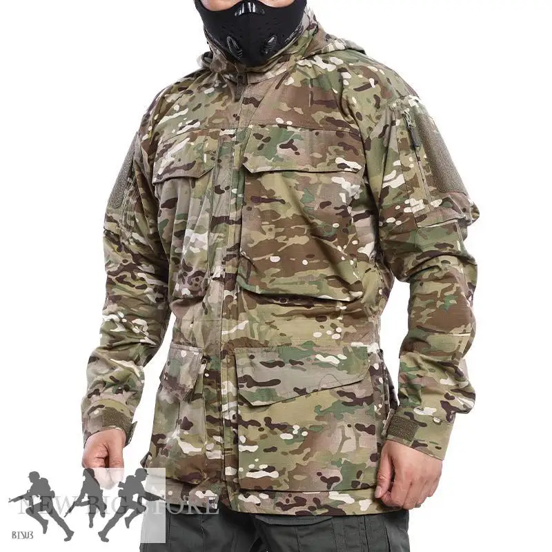 2024 Actualización M2 rompevientos táctico chaqueta mediana a larga para hombres chaqueta de camuflaje al aire libre a prueba de viento chaqueta de trabajo Durban Camo - imagen 2