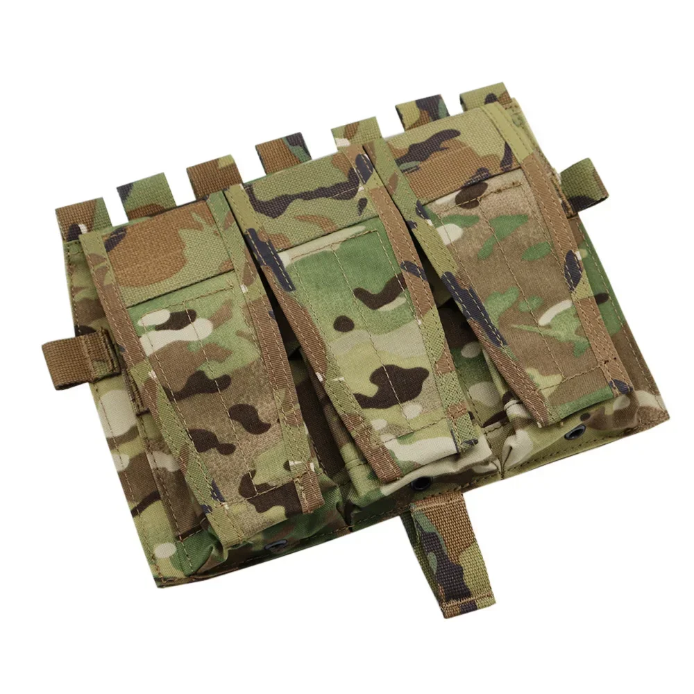 Bolsa Triple de nailon 500D M4/5,56 para chaleco de caza, bolsa frontal con solapa desmontable, portador de placa, accesorios para AVS SPC JPC 2,0 - imagen 2