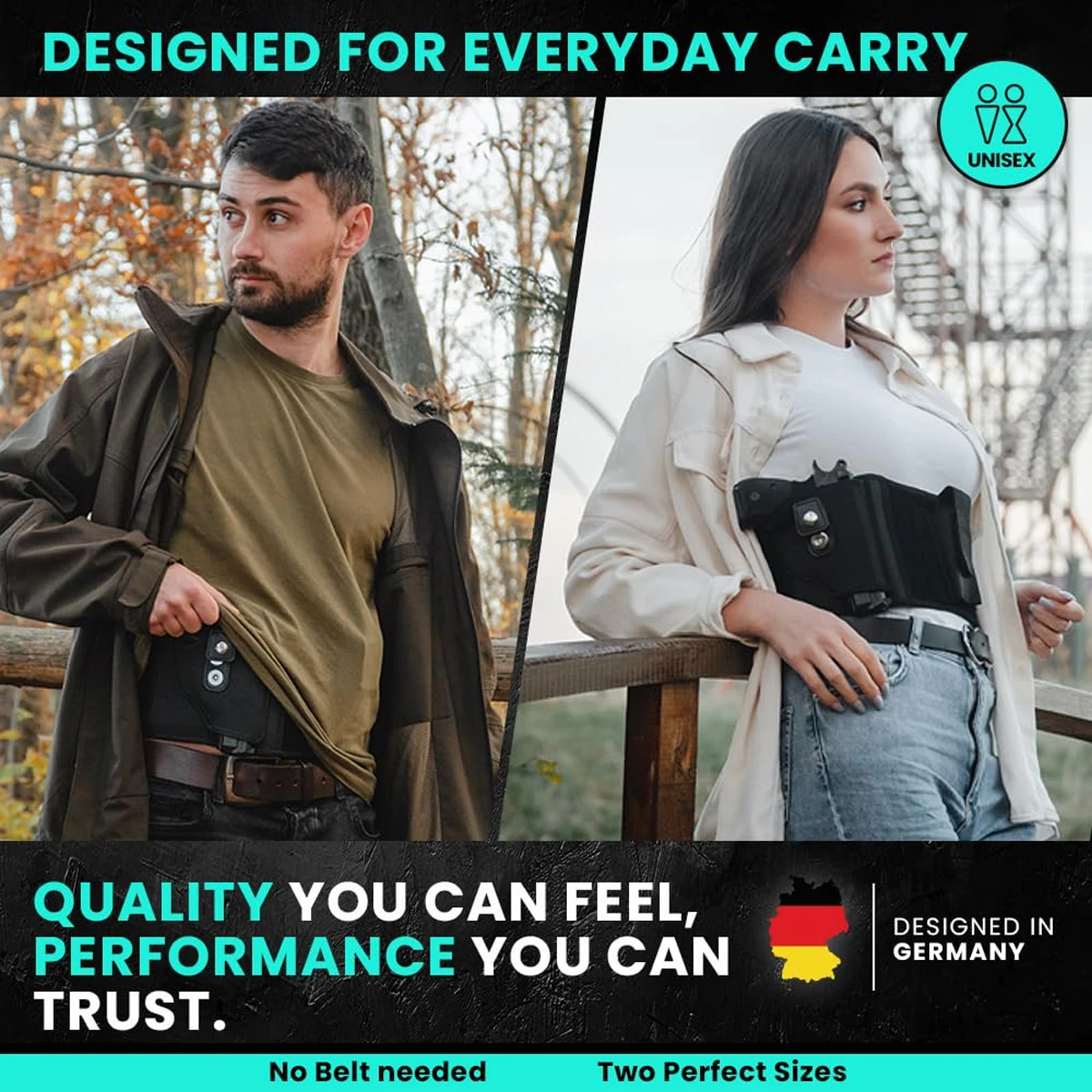 Funda para banda para el vientre para corrector profundo, retención magnética para 99% de pistolas, durabilidad y cierre de grado militar, banda cómoda - imagen 2