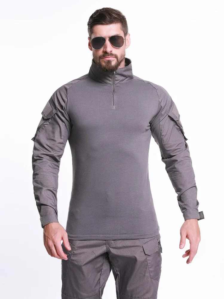 Camisetas tácticas para senderismo para hombre, ropa deportiva transpirable de manga larga de camuflaje del ejército militar para caza y escalada, novedad de 2025 - imagen 4