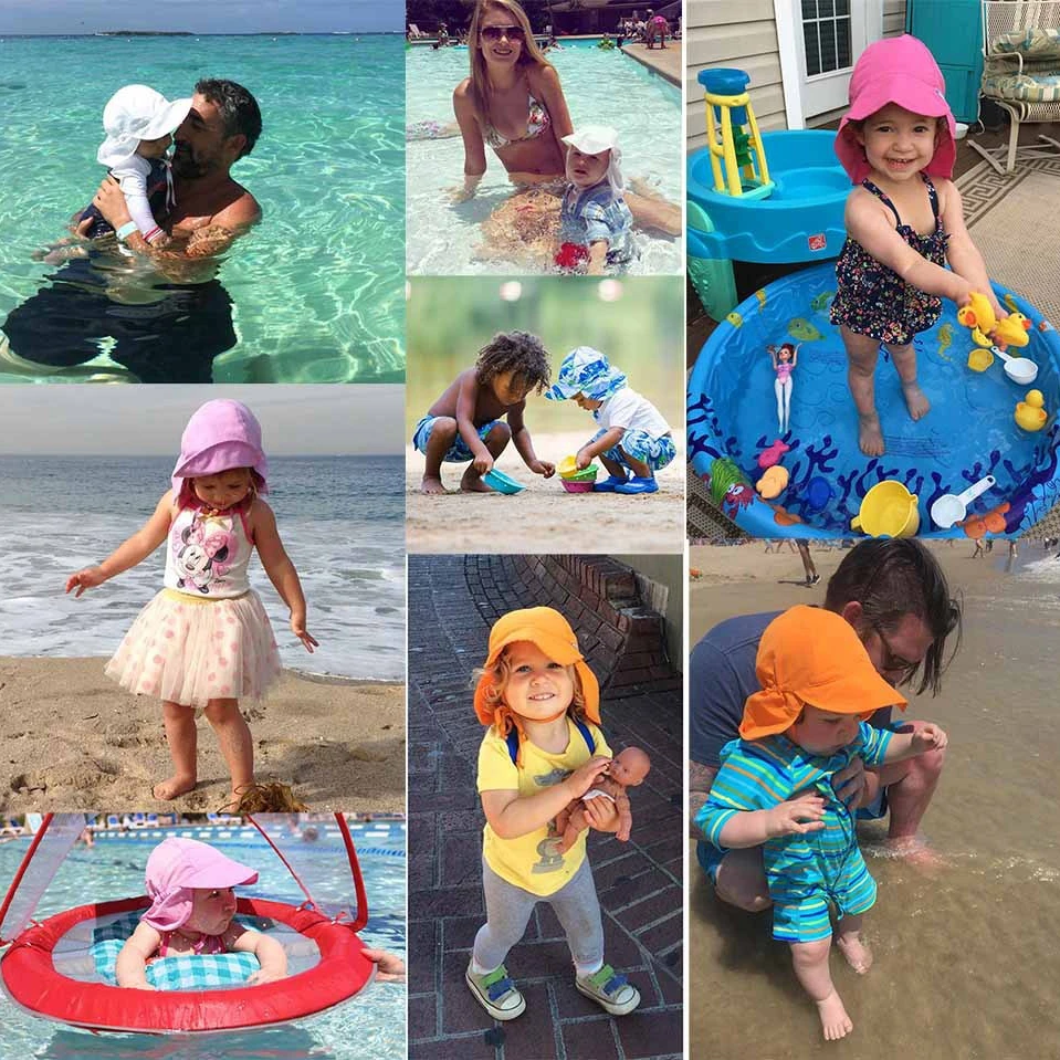 Sombreros de cubo de secado rápido para niños de 3 meses a 5 años, gorra de ala ancha para playa, protección UV, gorras de Sol para exteriores de verano para bebés - imagen 3