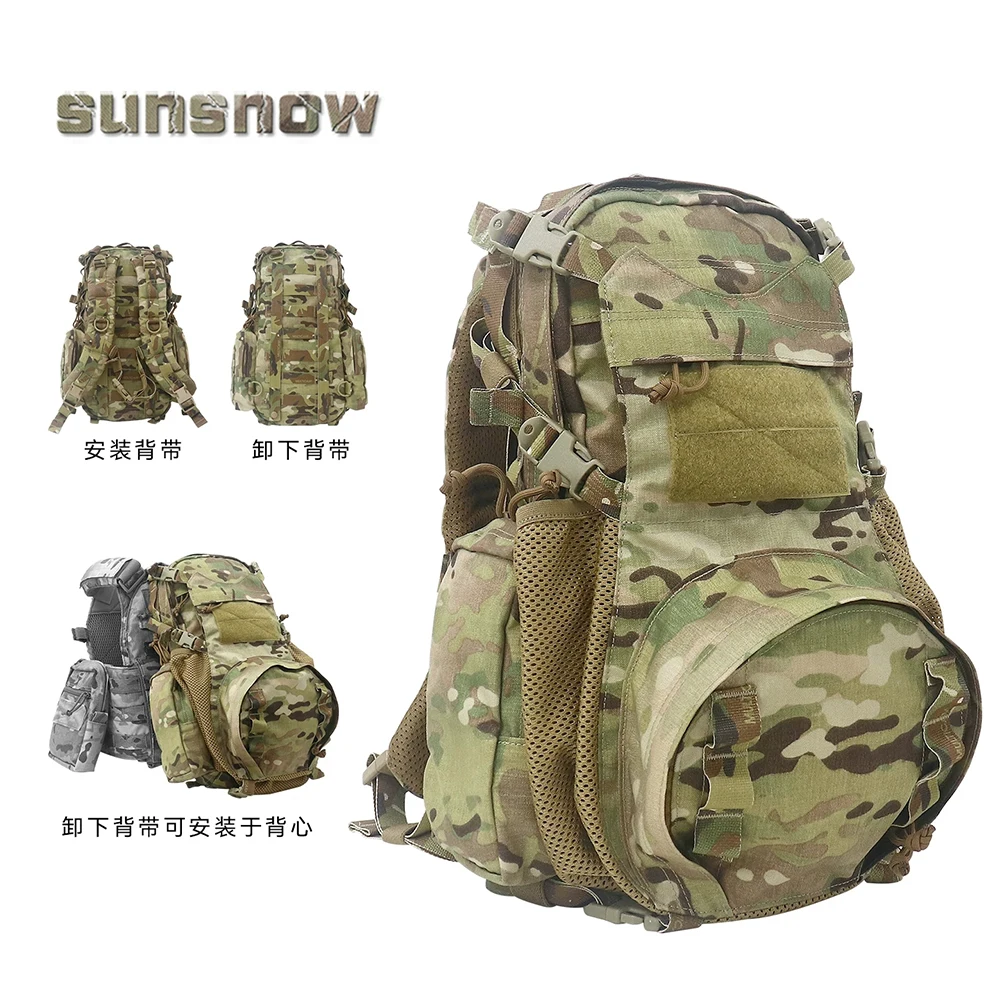 Mochila táctica para exteriores con bolsa casco y sistema hidratación