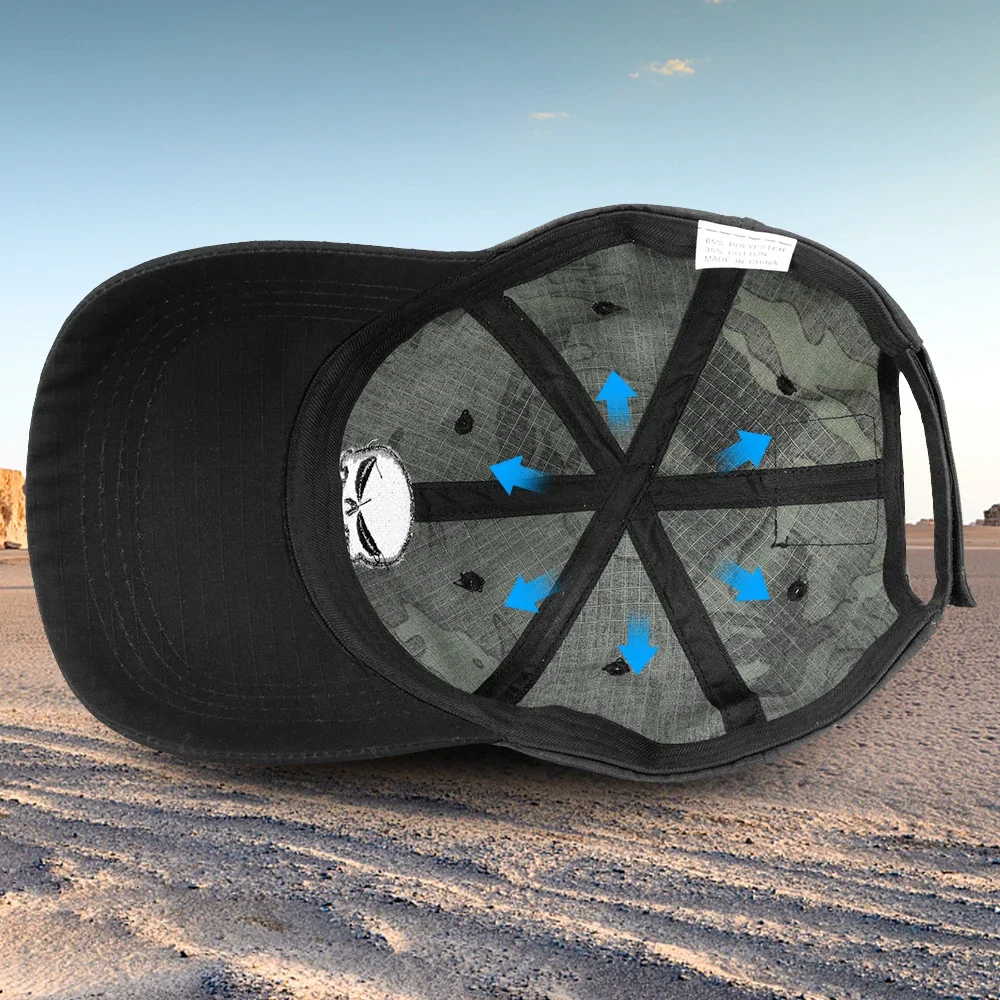 Gorra de béisbol táctica de camuflaje para hombre y mujer, gorro ajustable con estampado de Calavera, caza, pesca, camionero, Verano - imagen 5