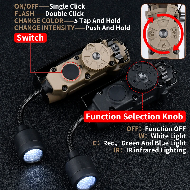 Sidewinder táctico rápido casco rojo verde azul IR luz blanca lámpara multifuncional Strobe IFF para exteriores accesorios de caza - imagen 5