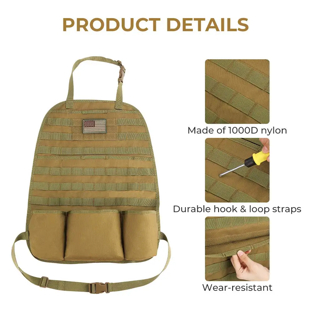 Organizador táctico para asiento trasero de coche, Protector Universal Molle de nailon, cubierta de Panel Compatible con Wrangler, SUV y camión - imagen 3