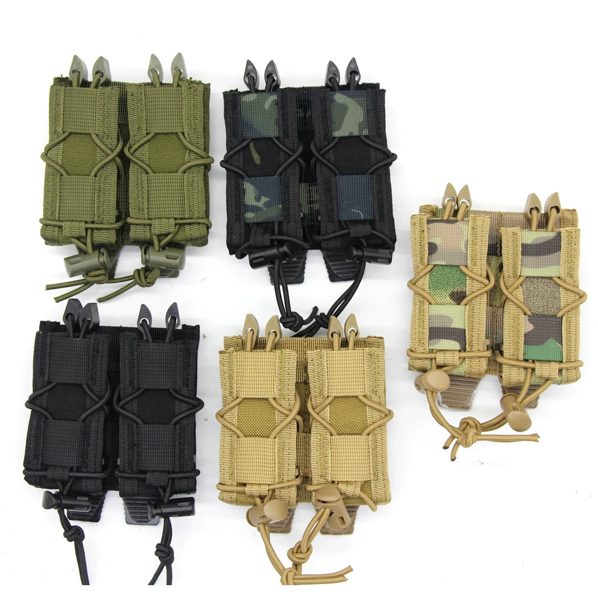 Bolsa para revistas estilo tigre de 9 mm, doble triple bolsa para revistas, bolsa para revistas abierta Molle adecuada para GL 17 19