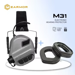 Auriculares tácticos EARMOR M31 y S03 (negro), juego de 6 colores para disparar, liquidación de ruido, auriculares con reducción de ruido de aviación