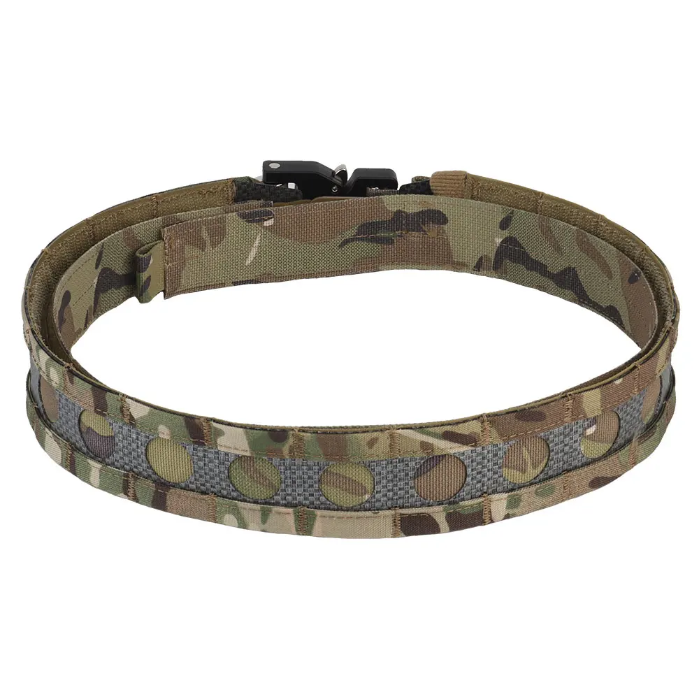 Cinturón táctico Bison de dos capas, hebilla de Metal de separación rápida, cinturón Molle ligero de perfil bajo, equipo Airsoft estilo Ferro - imagen 2