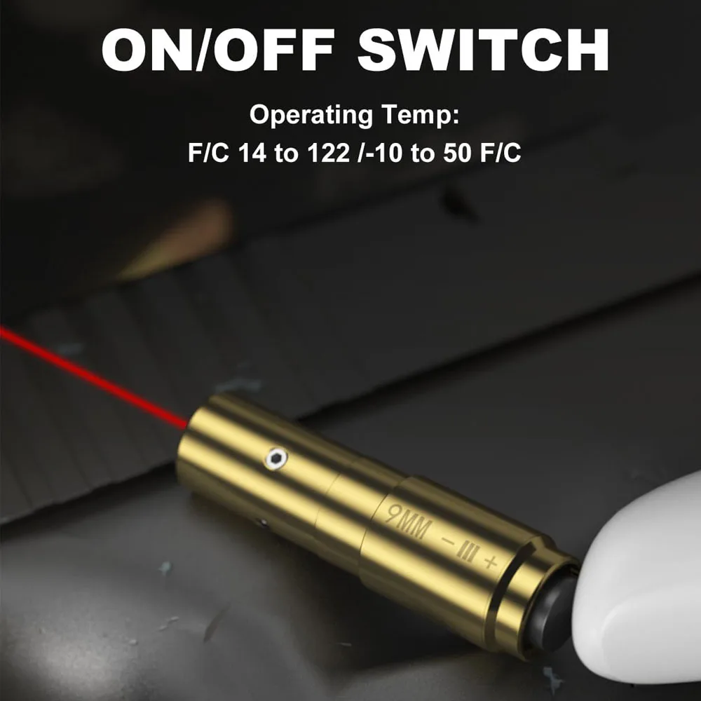 Mira de orificio láser roja, 9mm.223 5,56mm, mira de orificio con interruptor trasero, mira láser de punto rojo, mira láser de latón, accesorio de caza - imagen 2
