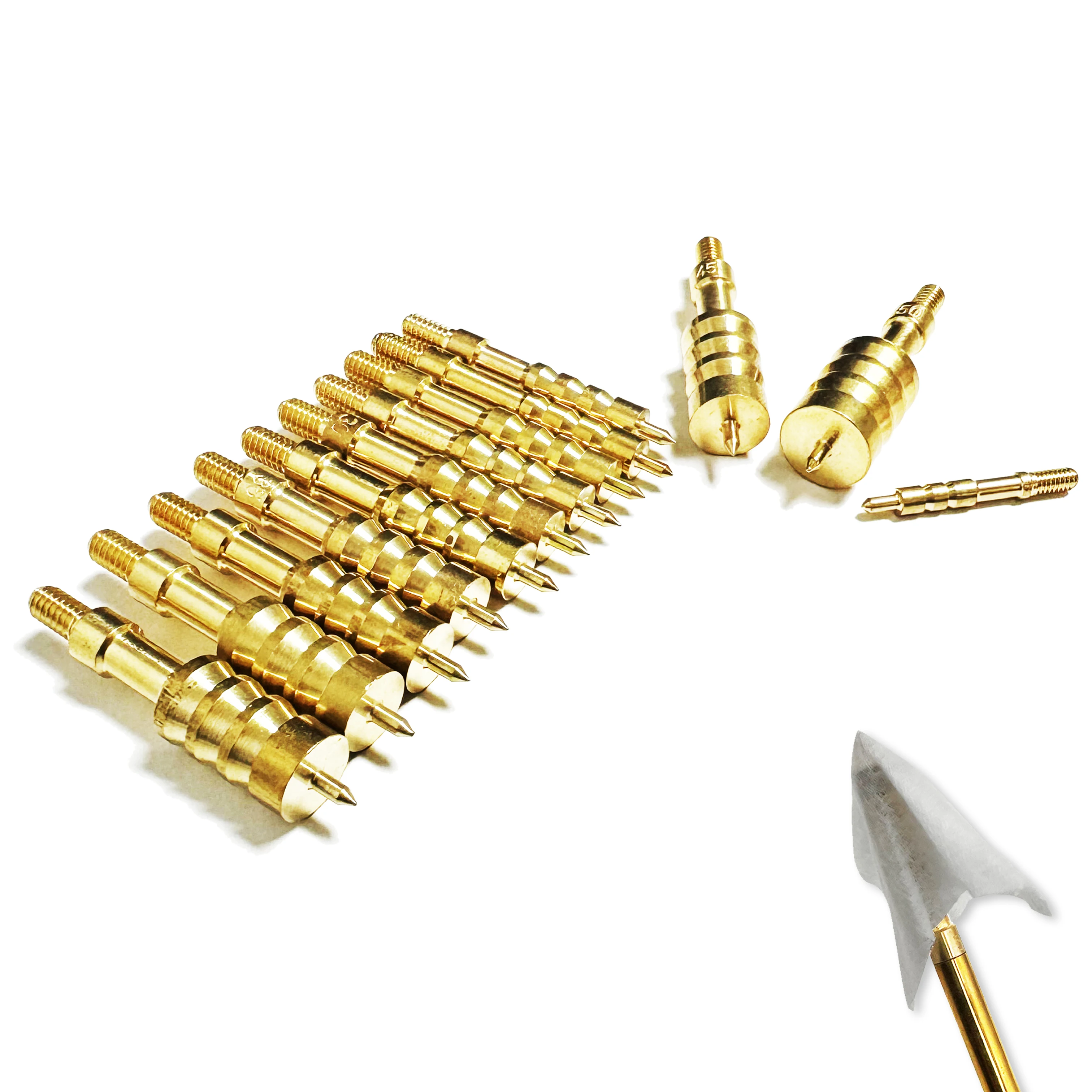 2 uds limpieza de latón Jag 8/32 rosca 7,62mm/.22/.243/.40/.45/.30 soporte de parche de limpieza de pistola de latón mantenimiento de pistola de Rifle - imagen 2