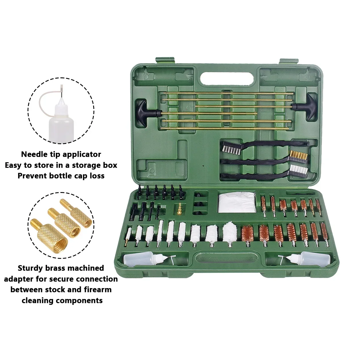 Kit de limpieza de pistola Universal táctico con lata de aceite, cepillo limpiador de pistola para Rifle, herramienta profesional de limpieza de armas de fuego para pistola de caza - imagen 3