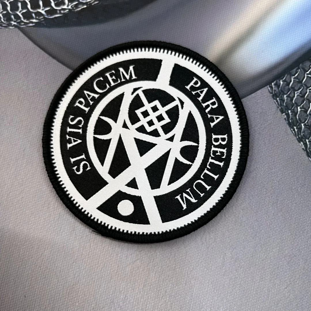 Etiqueta tejida con estampado de Calavera, parches de gancho y bucle para ropa, insignia de moral táctica, pegatina decorativa para mochila - imagen 4