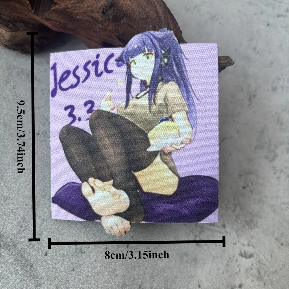 Parche táctico de moral de Anime para niña, emblema con gancho y bucle impreso para chica, insignia militar, brazalete de combate, pegatinas para mochila - imagen 5