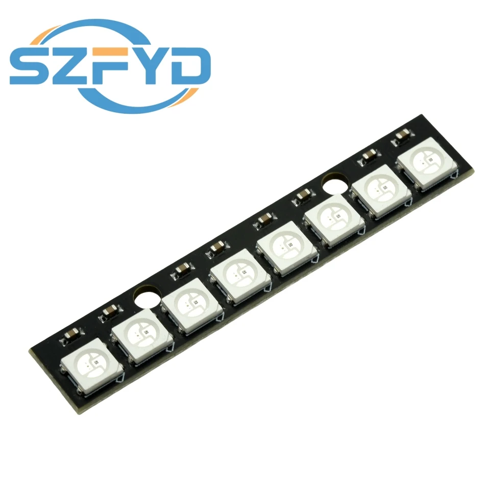 5/10/20/50/100 Uds 8*1Bit 8 Bits WS2812 5050 RGB módulo de Panel de lámpara LED completo 5V WS2812B LED de arco iris preciso para Arduino - imagen 3