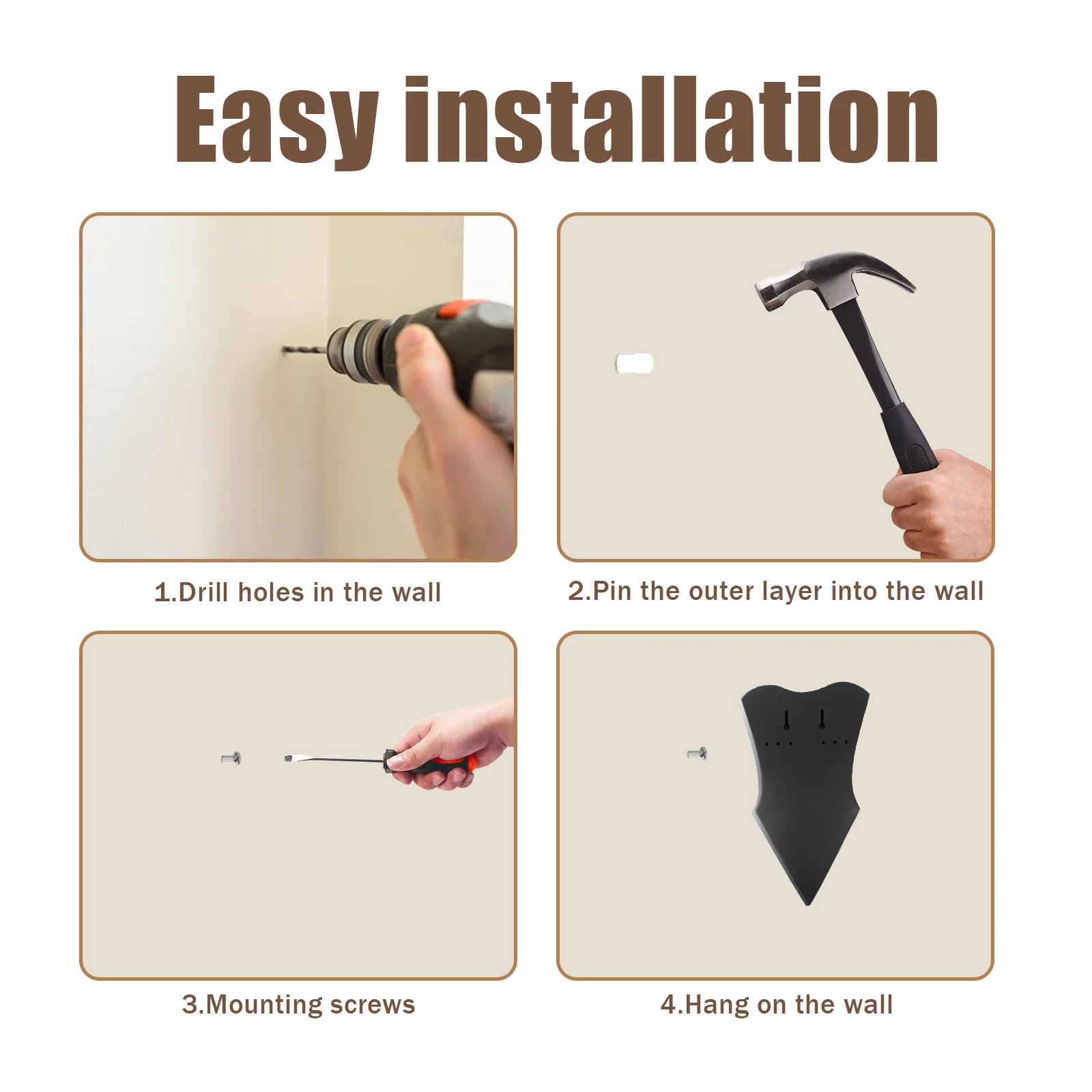 Soporte para espada de madera maciza, expositor de espada montado en la pared, estante de almacenamiento de espadas de madera para sala de estar, soporte de arco/madera - imagen 3