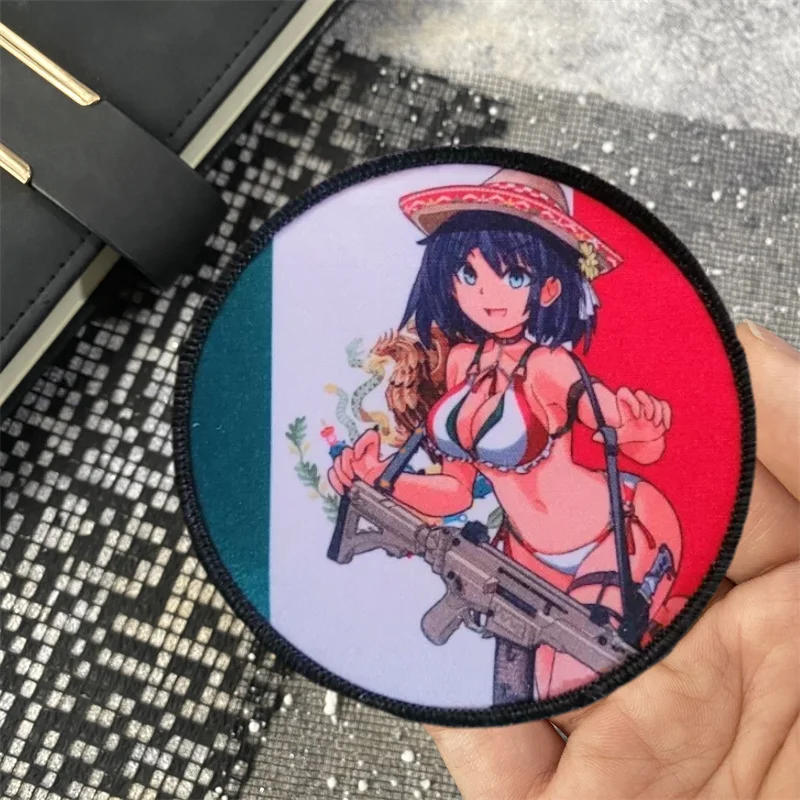Parche con insignia de moral estampada para chica, Bikini mexicano, brazalete militar táctico, gancho y bucle, ropa, mochila, sombrero, accesorios, pegatinas - imagen 5